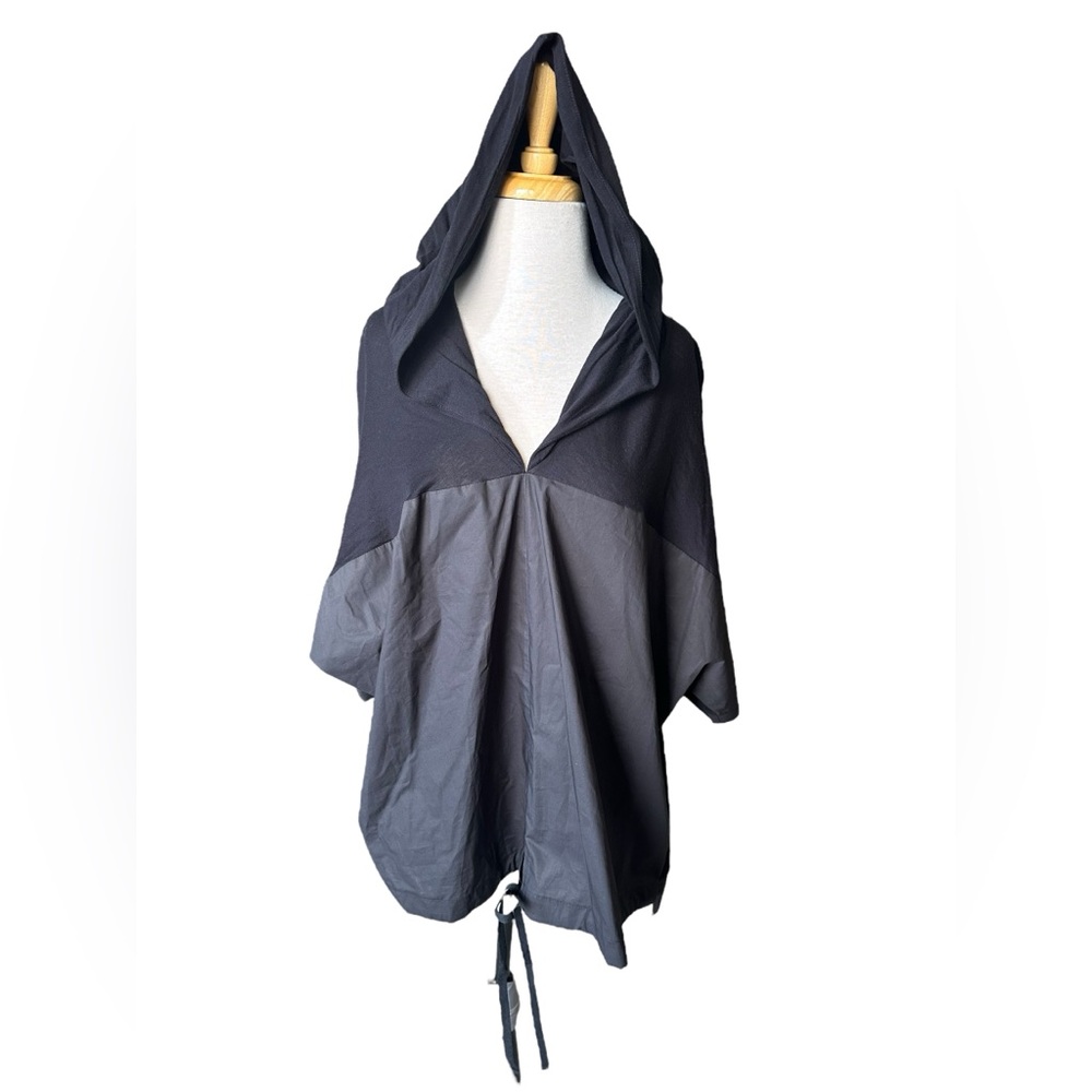 Ozai N Kū Short Sleeve Cotton Hooded Oversized Multi Textured Lagonlook Top